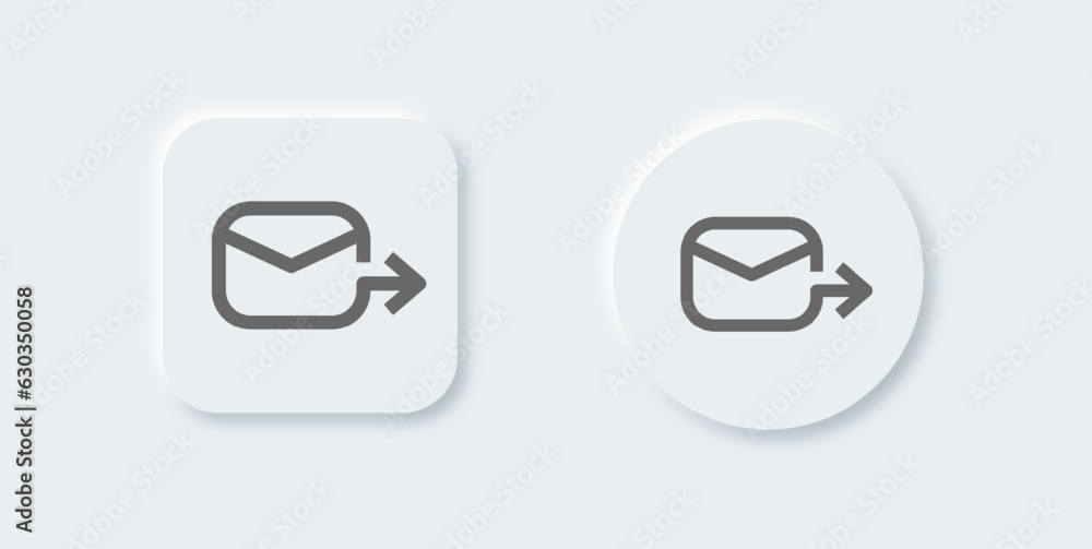 Poster send message line icon in neomorphic design style. mail signs vector illustration.