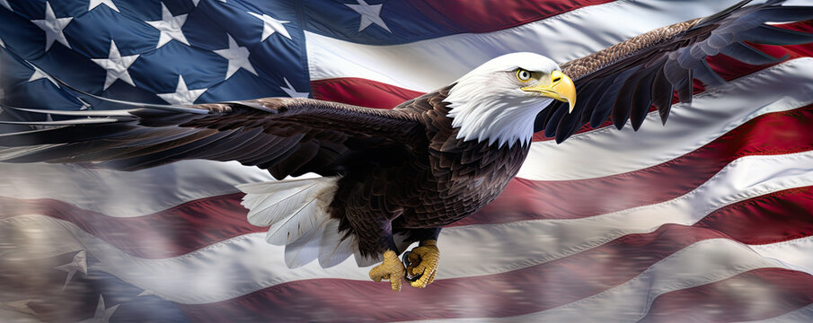 Bald eagle american flag.