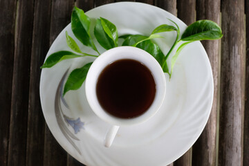 Cup of tea isolated on a table 