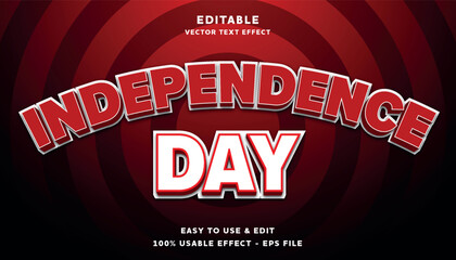 independece day editable text effect with modern and simple style