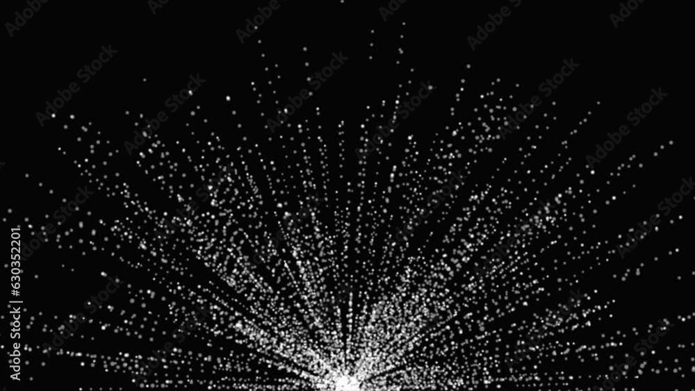 Poster 3d rendering. white particle explosion and line white particle abstract background.