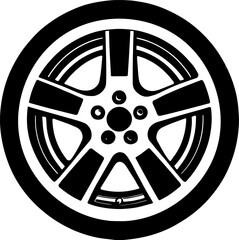 Obraz premium Tire black vector icon illustration.