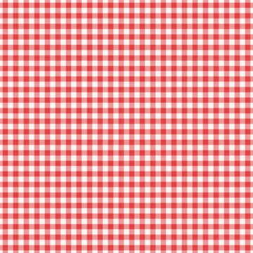 Red vichy check, or gingham, print background. Seamless, or repeat, pattern. Fabric texture visible.

