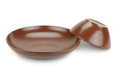 Ceramic plates isolated on a white