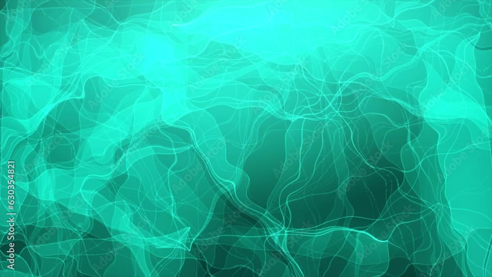 Poster blue lines forming distorted lines field visualization on black background. abstract 4k and 3d anima
