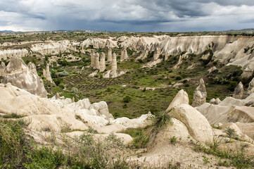 Fototapeta na wymiar Göreme National Park, Rock formation, Love valley, Cappadocia, Turkey, Unesco World Heritage Site