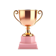 Generative AI, PNG Winner trophy, pink golden champion cup