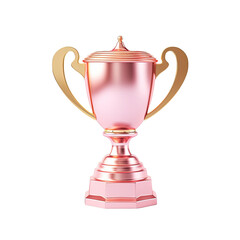 Fototapeta na wymiar Generative AI, PNG Winner trophy, pink golden champion cup