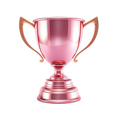 Fototapeta na wymiar Generative AI, PNG Winner trophy, pink golden champion cup