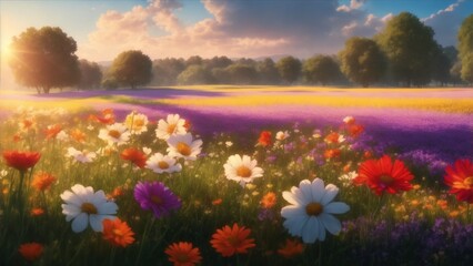 Fototapeta premium Flower field