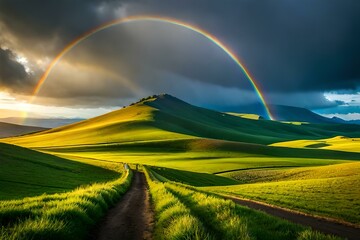 landscape with rainbow