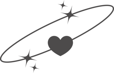 Aesthetic shape with stars and hearts. Minimal lines with sparkles. Abstract modern geometric boho