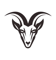 Minimalist Majesty: Captivating Markhor with Sharp Gaze