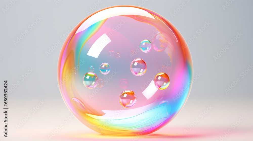 Aufkleber A colorful object covered in bubbles creating a whimsical rainbow effect