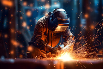 Sparks of Skill: A Welder in Action generated by AI