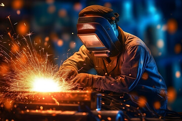 Sparks of Skill: A Welder in Action generated by AI