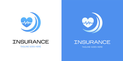 Modern medical logo. Insurance medicine. clinic logo. Health sign. Flat vector logo.