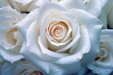 Close-up of a Captivating White Rose Blossom in Detail and Elegance - AI generated