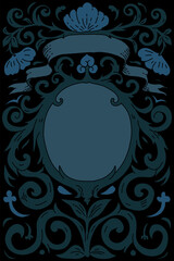 botanical  vintage frame around a text box in vintage style