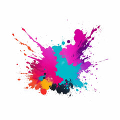 colorful ink splashes