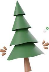 Christmas tree, Christmas theme elements 3d illustration