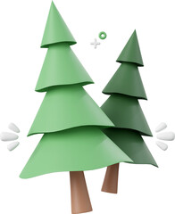 Fototapeta premium Christmas tree, Christmas theme elements 3d illustration