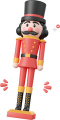 Christmas nutcracker, Christmas theme elements 3d illustration