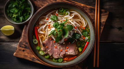 Asian dinner,  created with Generative AI technology.