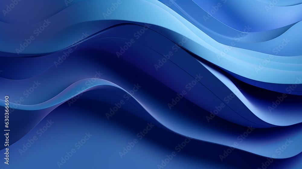 Poster an abstract blue background with wavy shapes