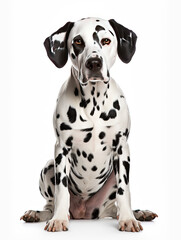 Dalmation Sitting Studio Photo Dog on a White Background