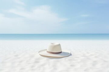 Fototapeta na wymiar straw hat on the beach