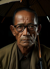 Fototapeta premium portrait of an person, Man with an umbrella