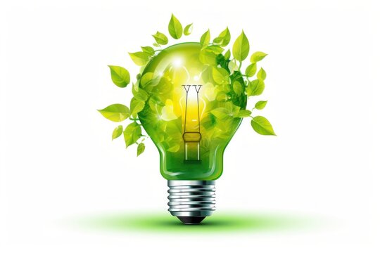 bulb with green plant