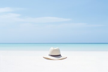 Fototapeta na wymiar hat on the sand