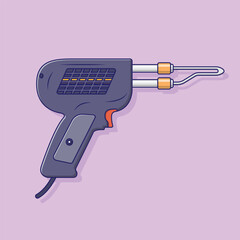 Soldering Gun Vector Icon Illustration with Outline for Design Element, Clip Art, Web, Landing page, Sticker, Banner. Flat Cartoon Style