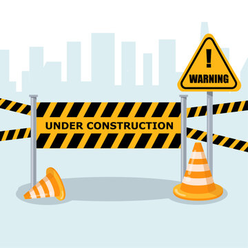 under construction sign background
