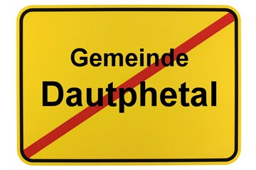 Illustration eines Ortsschildes der Gemeinde Dautphetal in Hessen