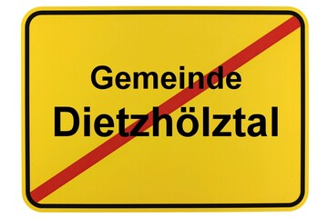 Illustration eines Ortsschildes der Gemeinde Diephölztal in Hessen