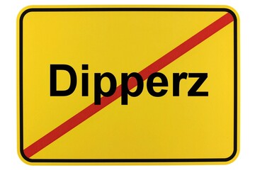 Illustration eines Ortsschildes der Gemeinde Dipperz in Hessen