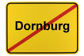 Illustration eines Ortsschildes der Gemeinde Dornburg in Hessen