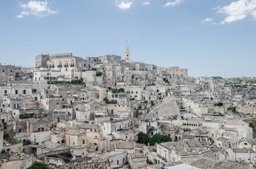 Obraz premium Panoramic view of Matera old town in Italy
