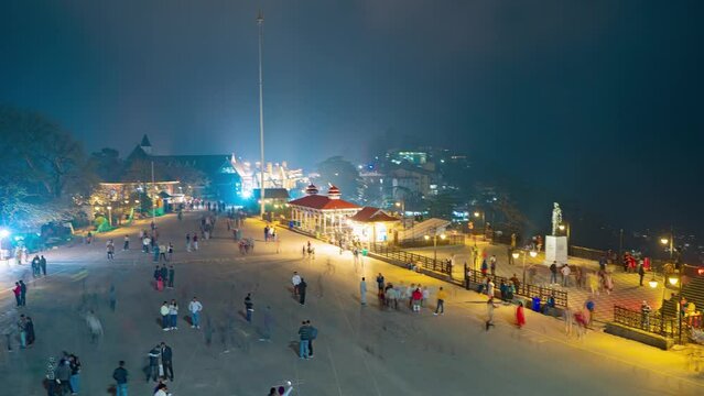Time-lapse of the Mall Road located in Shimla, Himachal Pradesh, India