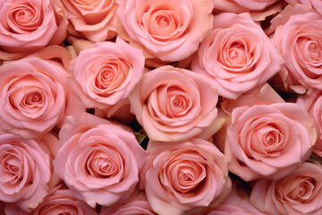 Mesmerizing Pink Rose Blossoms in Abundance: Nature's Delightful Symphony - AI generated