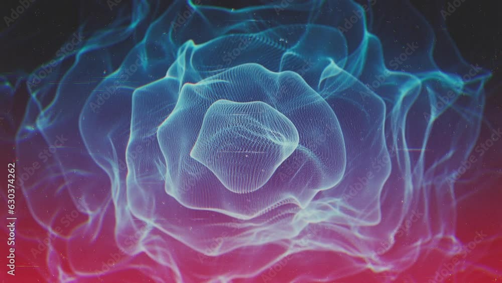 Poster abstract vintage fractal field background loop/ 4k animation of an abstract fractal wave field backg