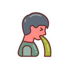 Vomiting icon in vector. Illustration