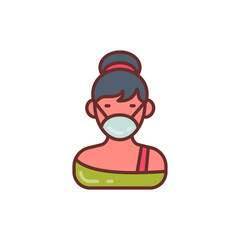 Wear Mask icon in vector. Illustration
