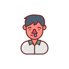 Rhinitis icon in vector. Illustration