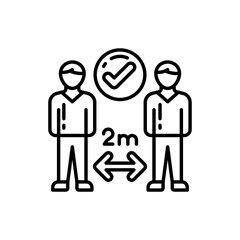 Keep Distance icon in vector. Illustration
