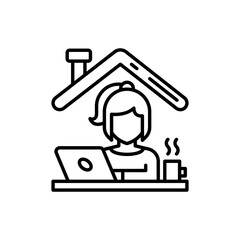 Remote Work icon in vector. Illustration