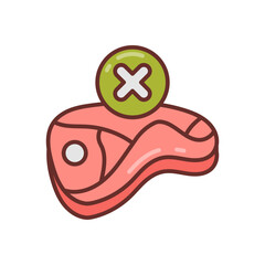 Avoid Meat icon in vector. Illustration